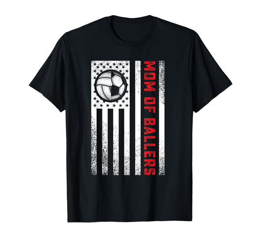 American Flag Mom Soccer Player Son T-Shirt - Fun Novelty Design Men Women - T-Shirt, Sweatshirt, Hoodie