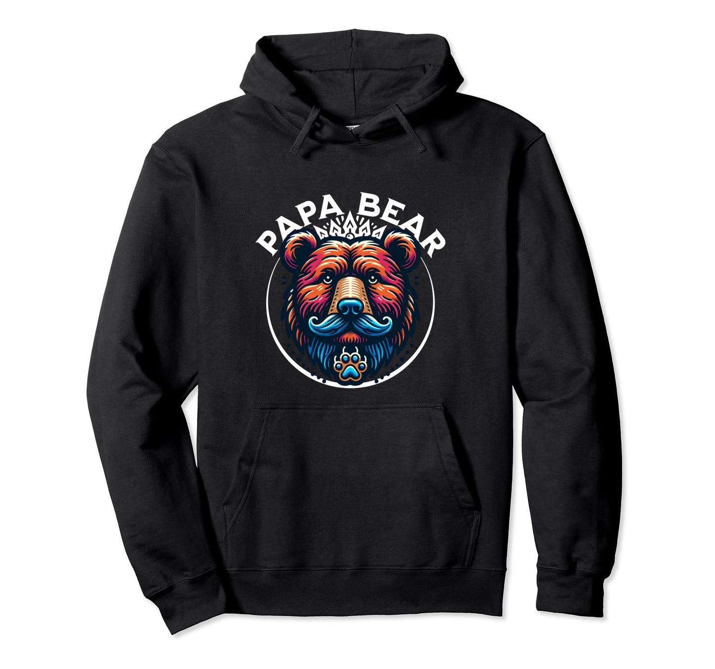 Papa Bear Fathers Day Father Fathers Hoodie - Custom Art Print for Adults - T-Shirt, Sweatshirt, Hoodie