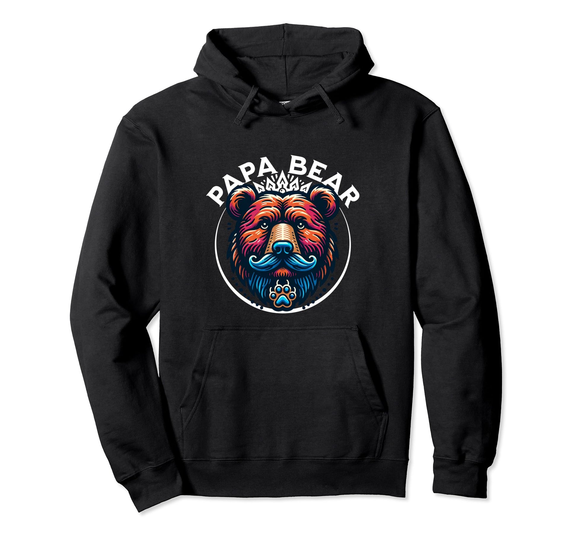 Papa Bear Fathers Day Father Fathers Hoodie - Custom Art Print for Adults - T-Shirt, Sweatshirt, Hoodie