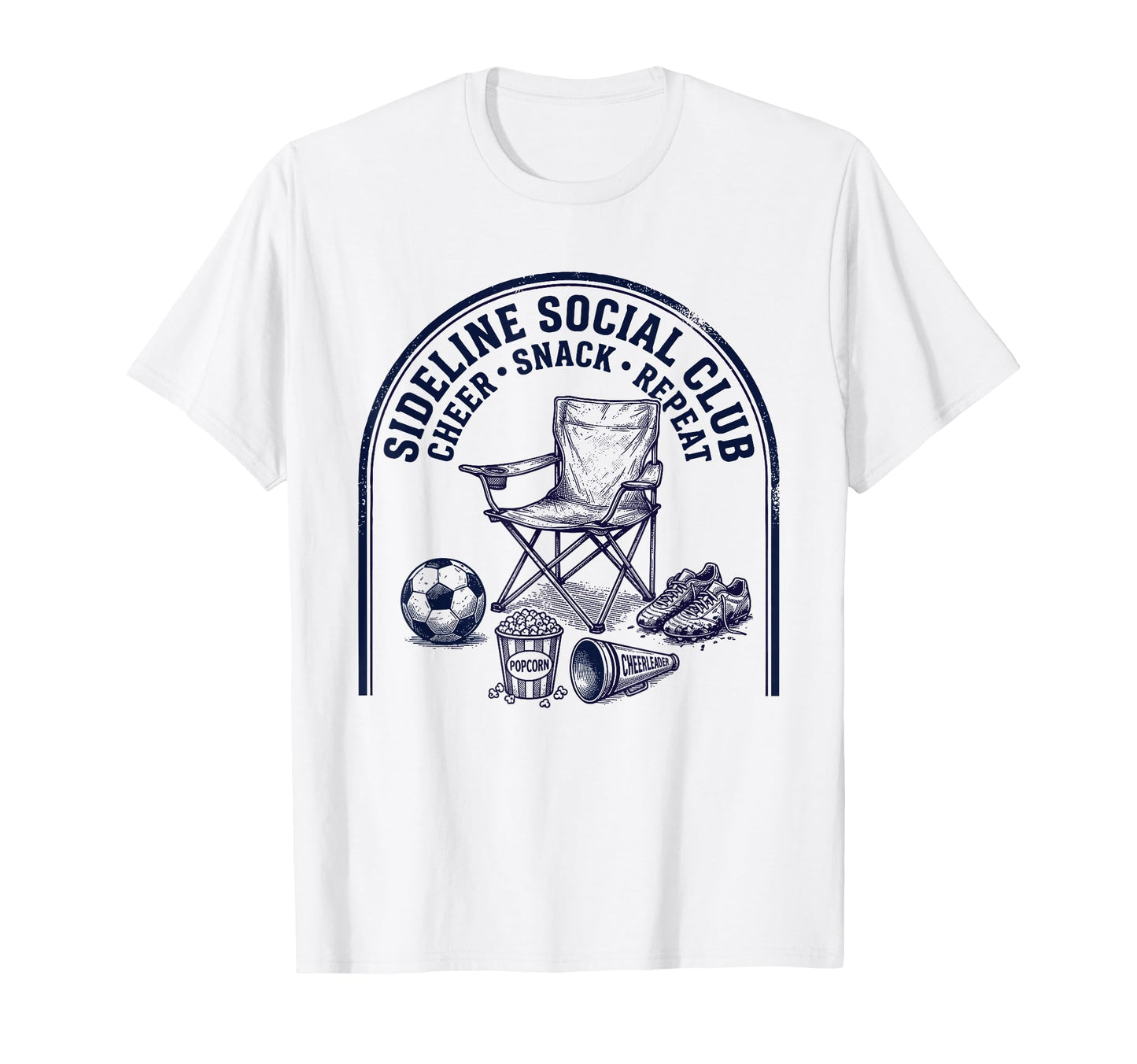 Sideline Social Club Cheer Snack Repeat T-Shirt - Trendy Graphic Unisex - T-Shirt, Sweatshirt, Hoodie