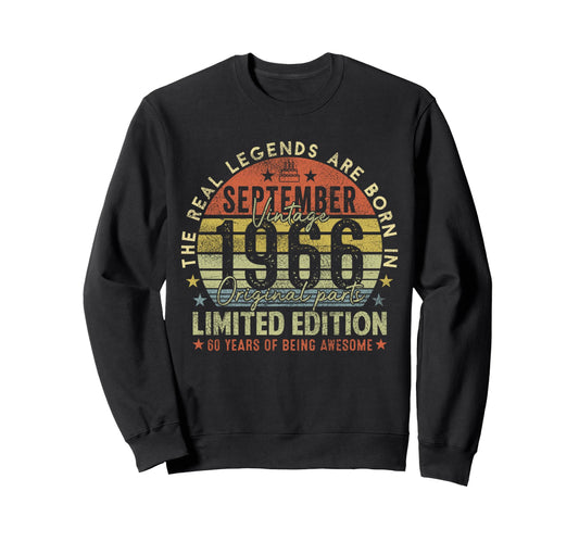 60Th Birthday Legends September 1996 Sweatshirt - Minimalist Print Unisex - T-Shirt, Sweatshirt, Hoodie