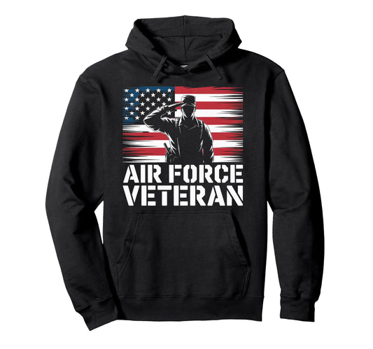 Air Force Veteran Us American Flag Dad Hoodie - Trendy Graphic Men Women - T-Shirt, Sweatshirt, Hoodie