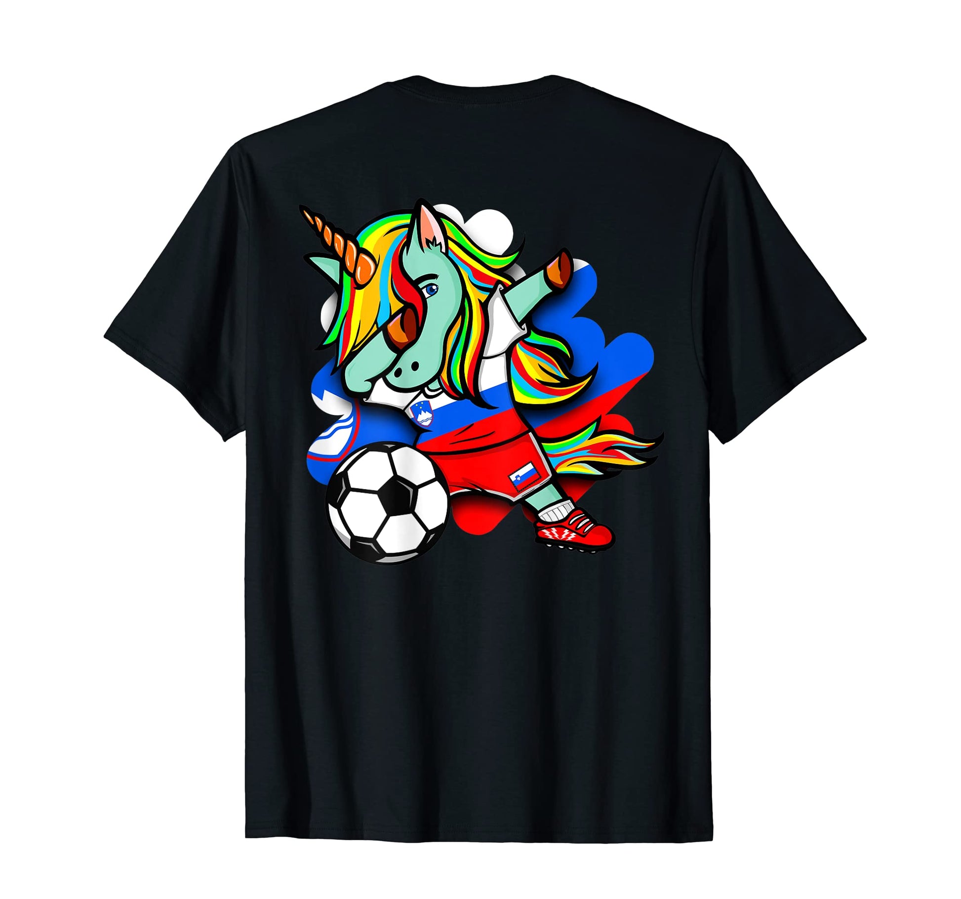 Dabbing Unicorn Slovenia Soccer T-Shirt - Fun Novelty Design Men Women - T-Shirt, Sweatshirt, Hoodie