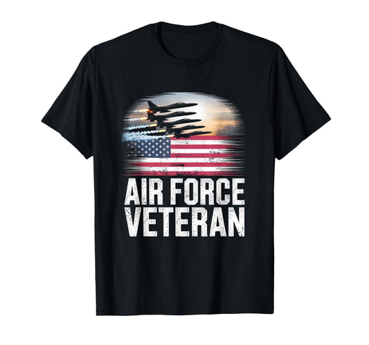 Air Force Veteran Us American Flag Dad T-Shirt - Graphic Print for Adults - T-Shirt, Sweatshirt, Hoodie