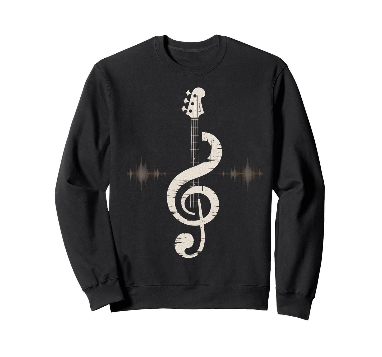 Bass Cleff Headstock Bass Guitar Sweatshirt - Custom Art Print Unisex - T-Shirt, Sweatshirt, Hoodie