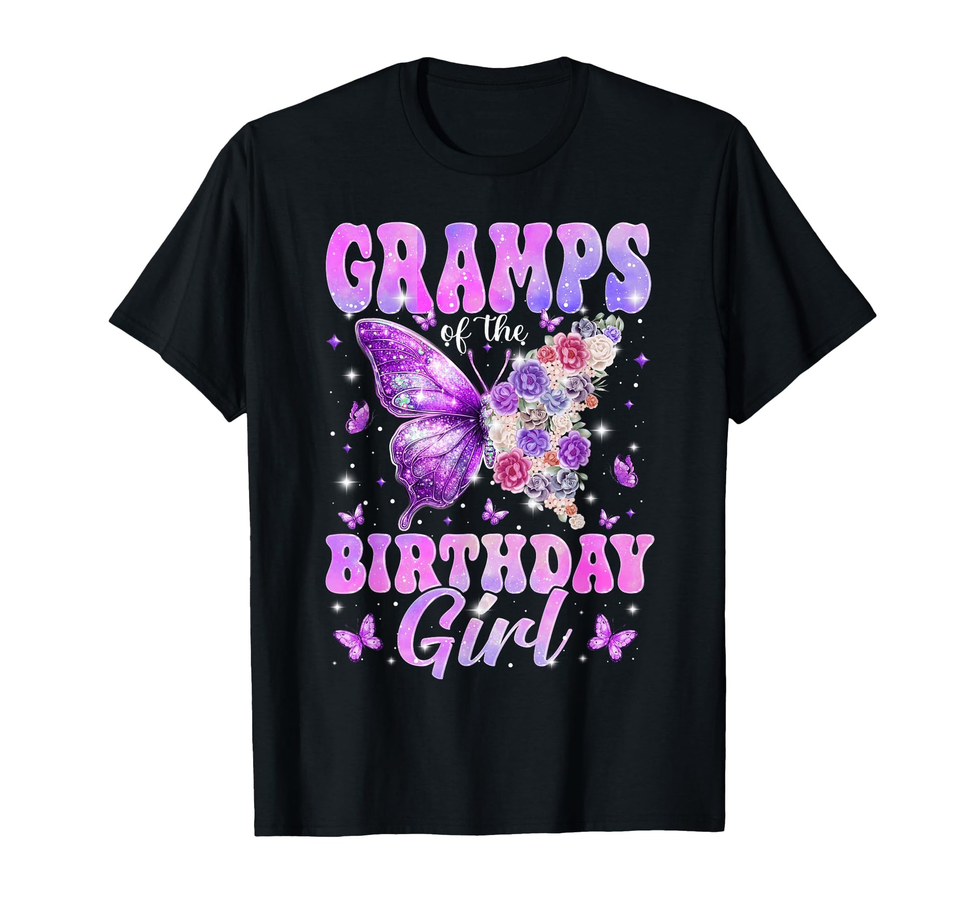 Gramps Birthday Butterfly Family T-Shirt - Custom Art Print Men Women - T-Shirt, Sweatshirt, Hoodie