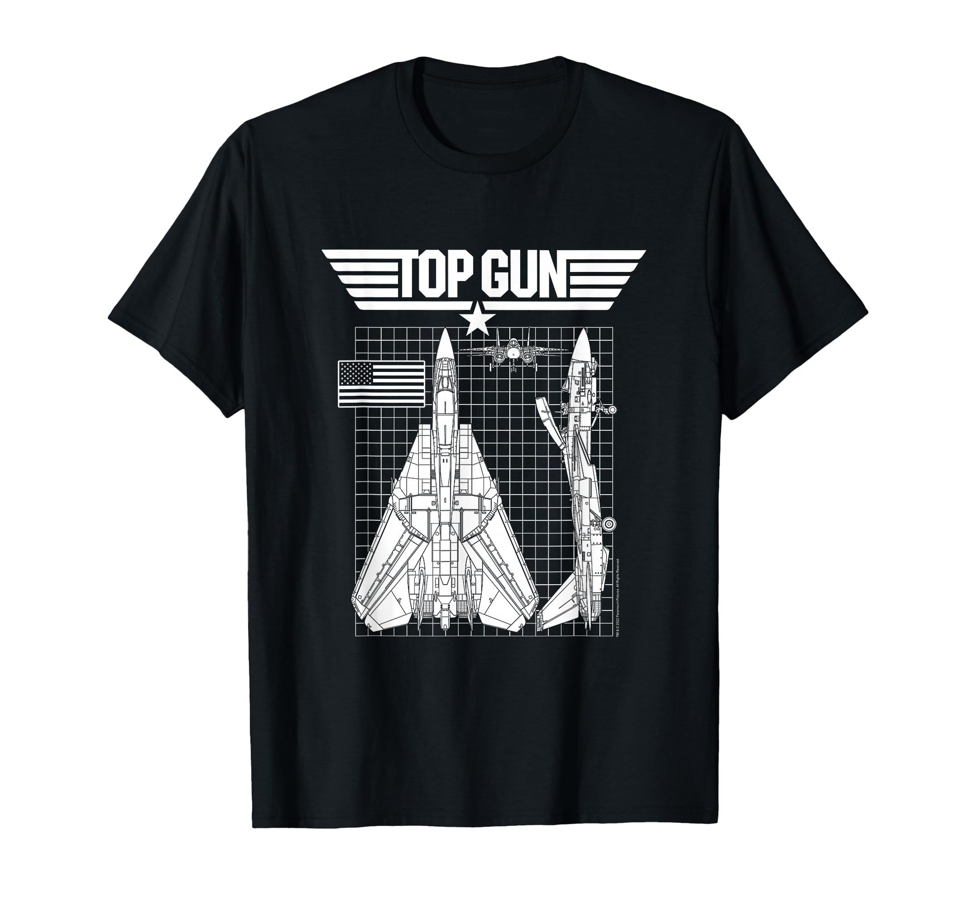 Gun F 14 Tomcat Blueprints Action Movie T-Shirt - Graphic Print Men Women - T-Shirt, Sweatshirt, Hoodie
