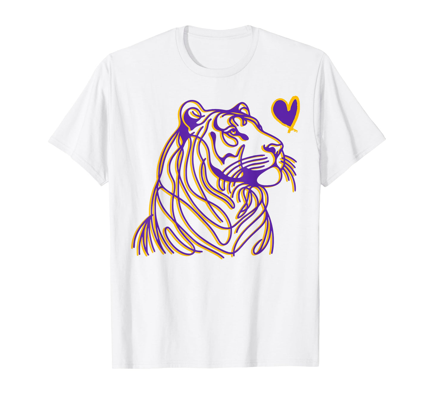 Tigers School Mascot Purple And Gold T-Shirt - Aesthetic Graphic Men Women - T-Shirt, Sweatshirt, Hoodie