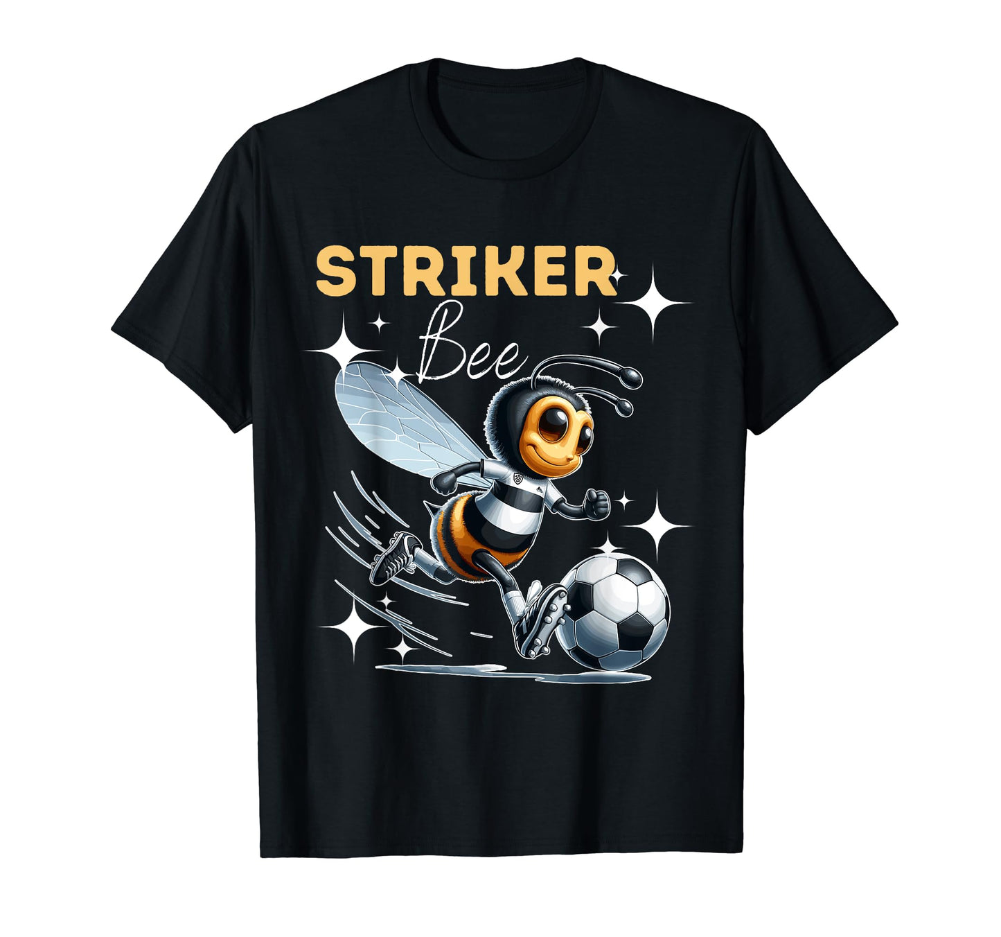 Striker Bee Soccer Enthusiast T-Shirt - Fun Novelty Design for Adults - T-Shirt, Sweatshirt, Hoodie