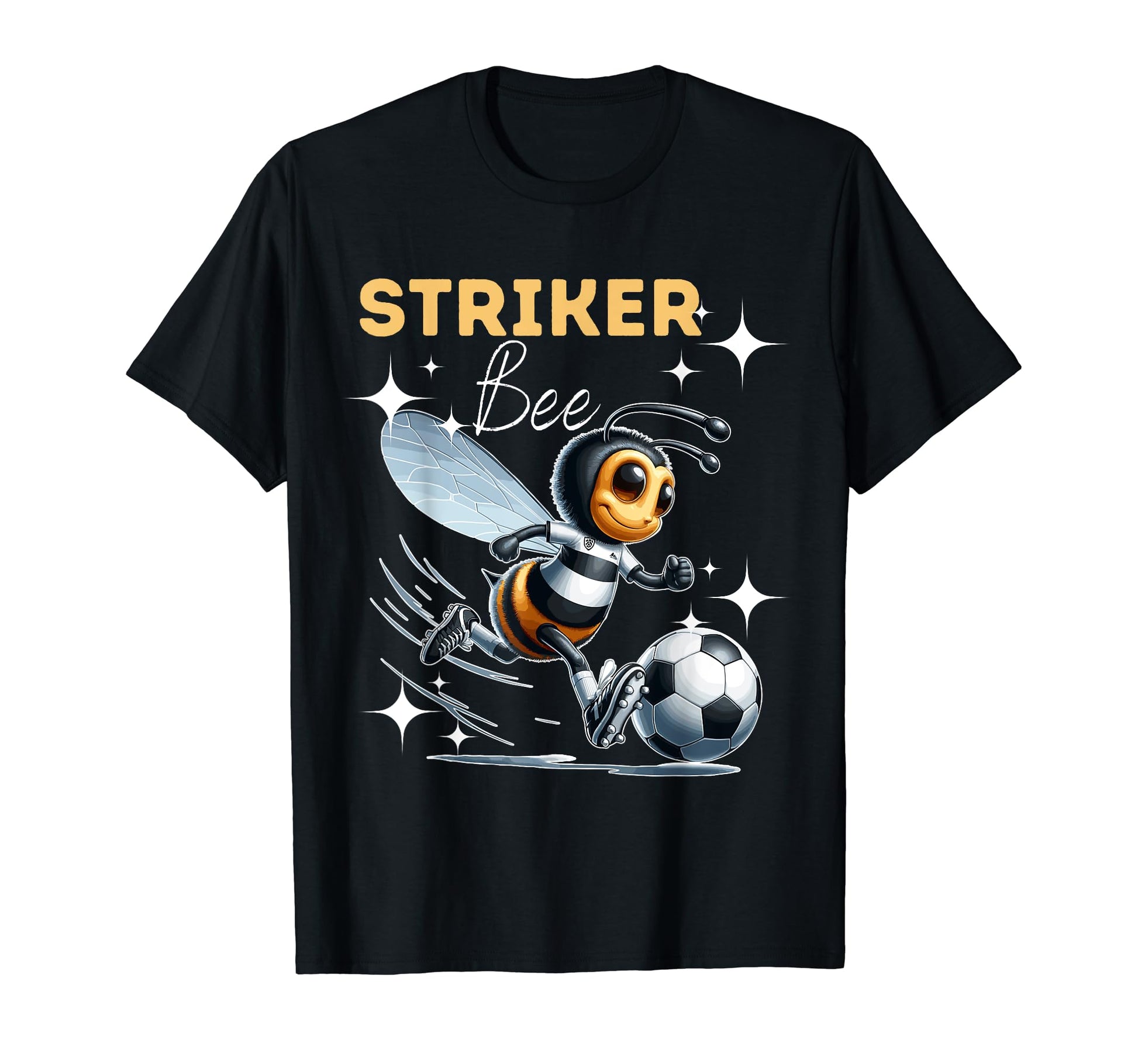 Striker Bee Soccer Enthusiast T-Shirt - Fun Novelty Design for Adults - T-Shirt, Sweatshirt, Hoodie