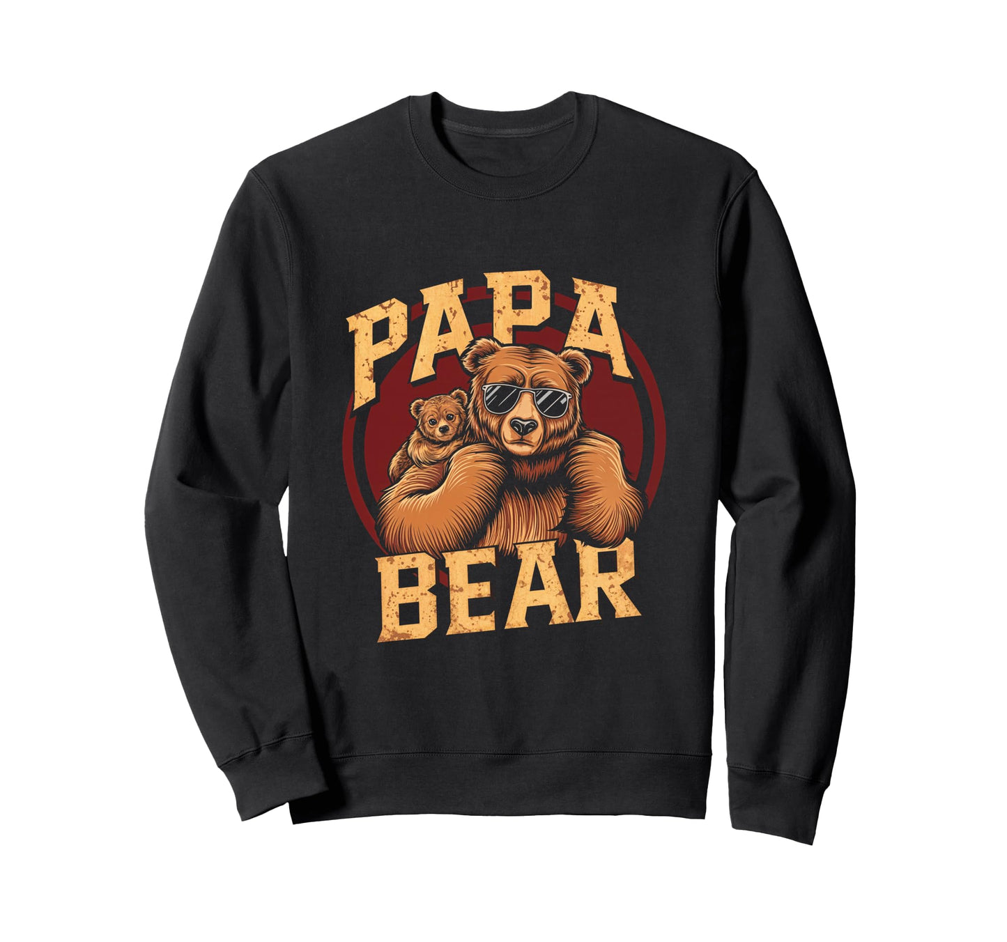 Papa Bear Bear Family Dad Sweatshirt - Aesthetic Graphic for Adults - T-Shirt, Sweatshirt, Hoodie