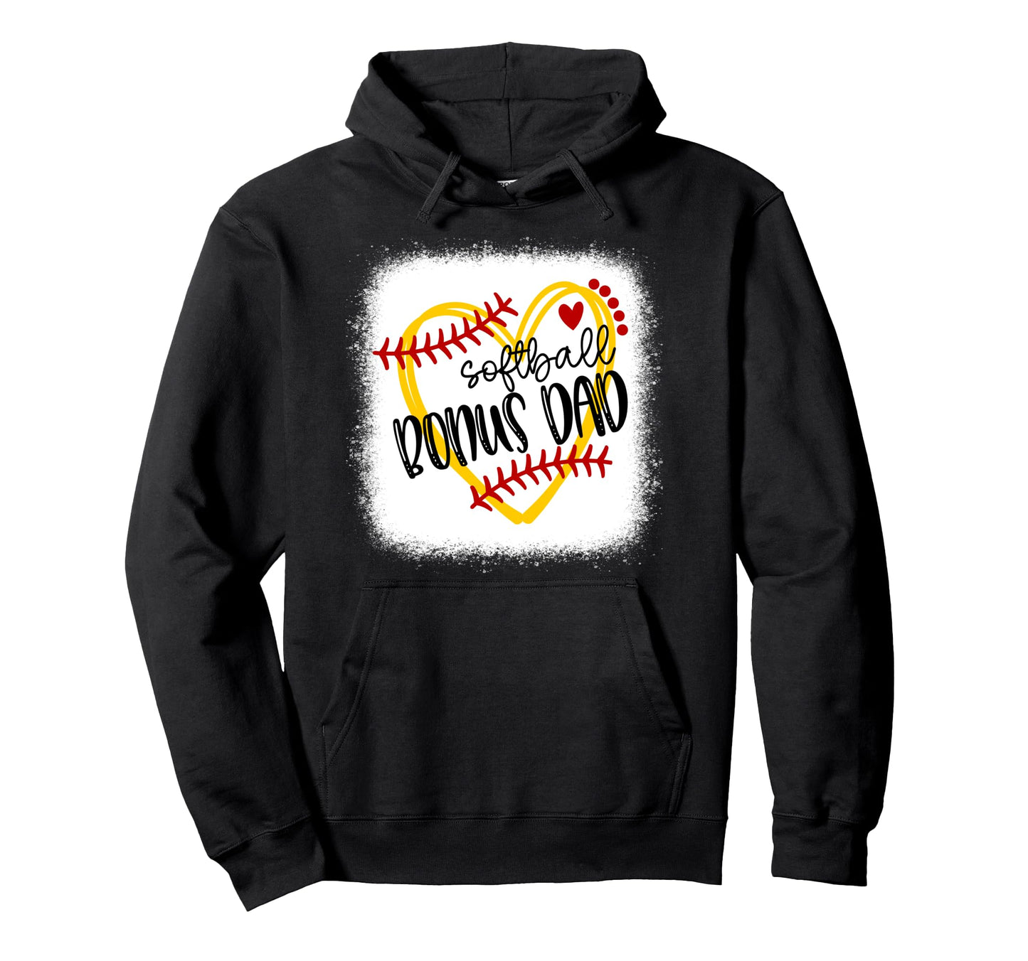 Personalized Softball Heart Bonus Dad Hoodie - Aesthetic Graphic Men Women - T-Shirt, Sweatshirt, Hoodie