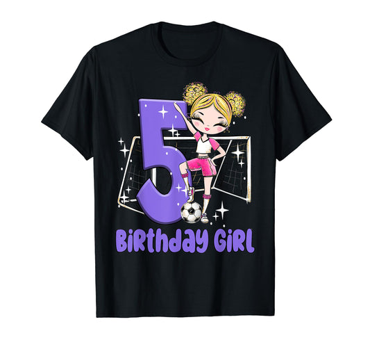 5Th Birthday Soccer Ball Net Party Five T-Shirt - Aesthetic Graphic Unisex - T-Shirt, Sweatshirt, Hoodie