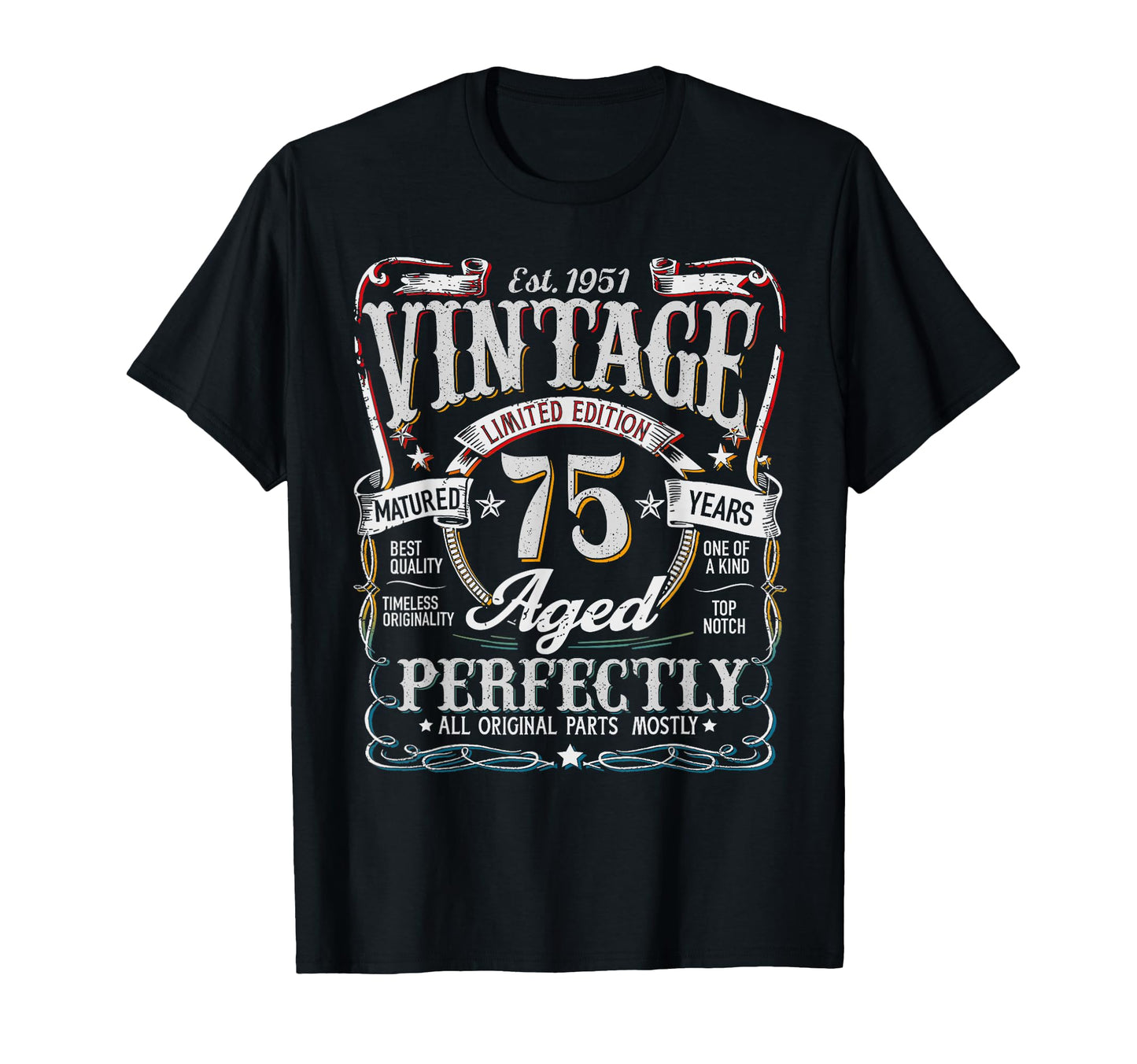 1951 75Th Birthday Gift 75 Year Old T-Shirt - Trendy Graphic for Adults - T-Shirt, Sweatshirt, Hoodie