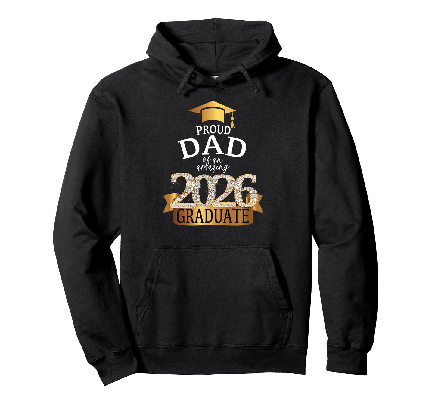 2026 Proud Dad Graduate I Yellow Hoodie - Minimalist Print for Adults - T-Shirt, Sweatshirt, Hoodie