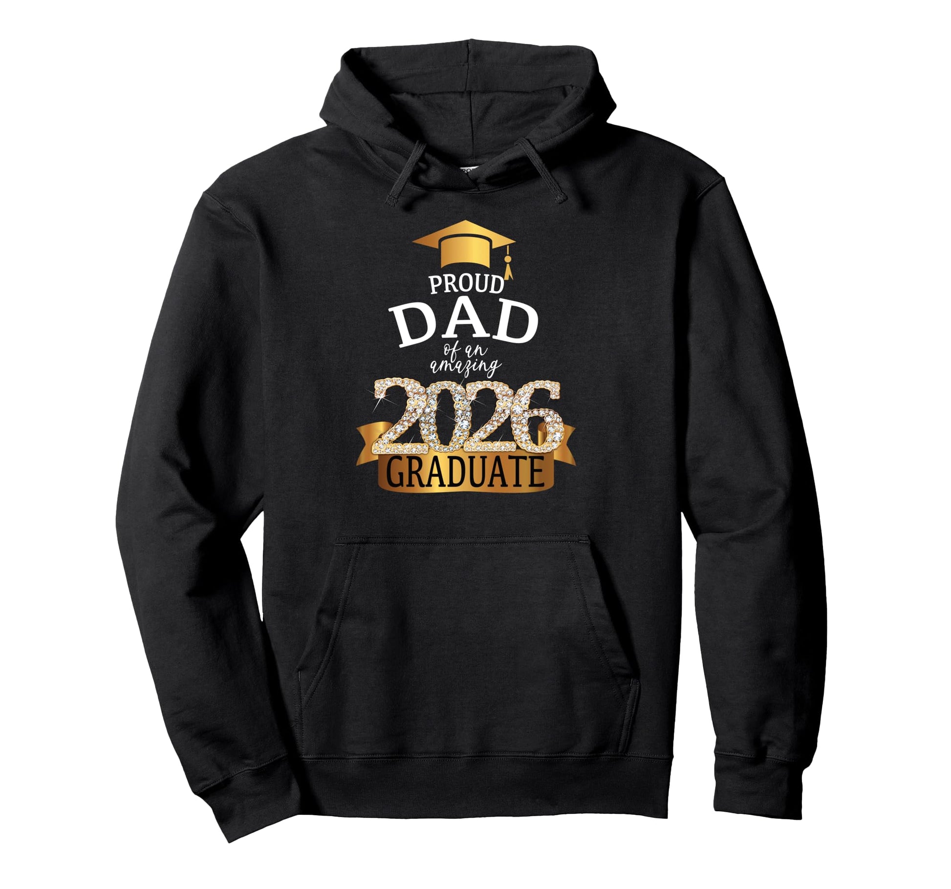 2026 Proud Dad Graduate I Yellow Hoodie - Minimalist Print for Adults - T-Shirt, Sweatshirt, Hoodie
