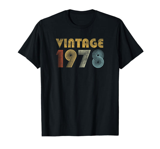 1978 70S 48Th Birthday Gift T-Shirt - Aesthetic Graphic for Adults - T-Shirt, Sweatshirt, Hoodie