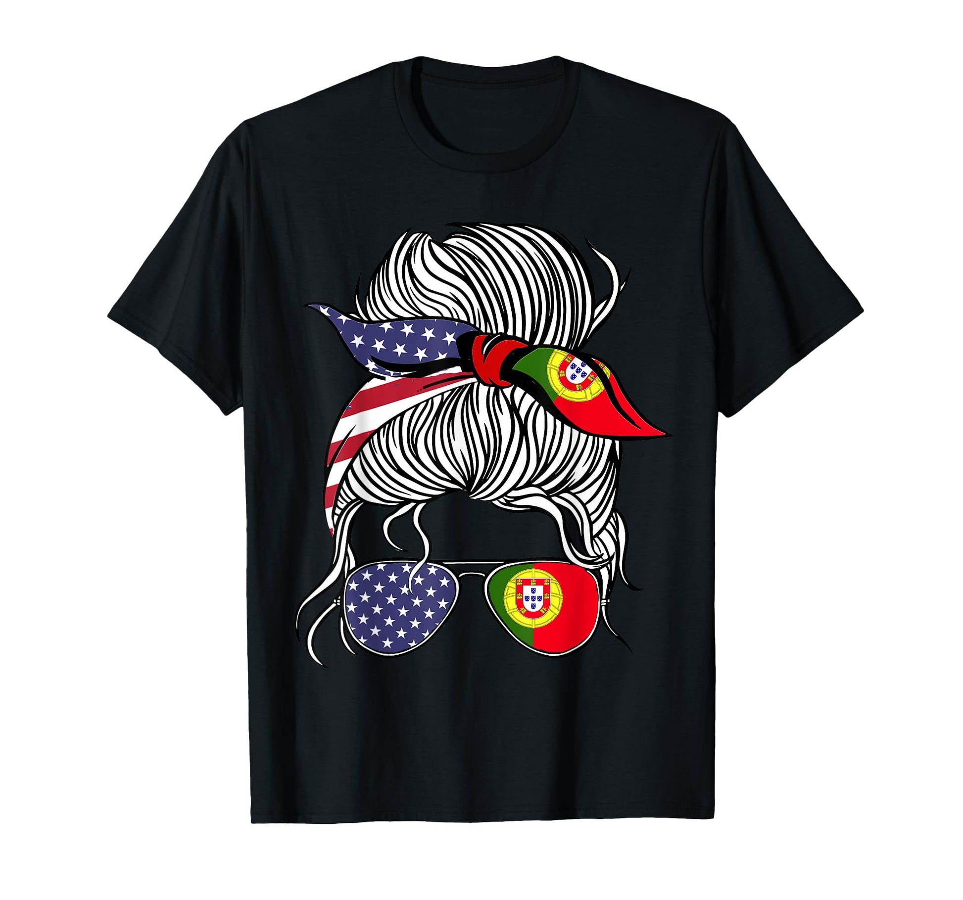 American Portuguese Patriot Flag T-Shirt - Fun Novelty Design for Adults - T-Shirt, Sweatshirt, Hoodie