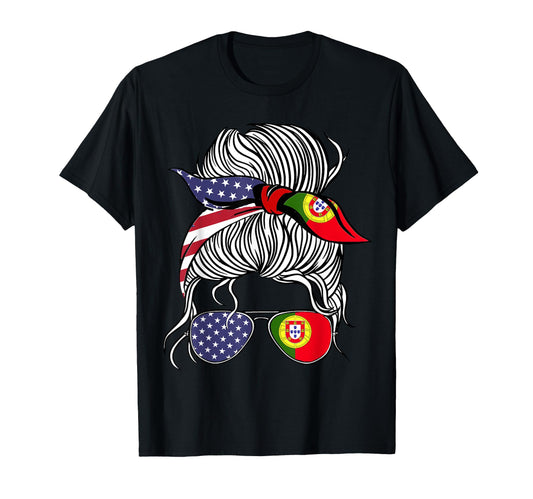American Portuguese Patriot Flag T-Shirt - Fun Novelty Design for Adults - T-Shirt, Sweatshirt, Hoodie