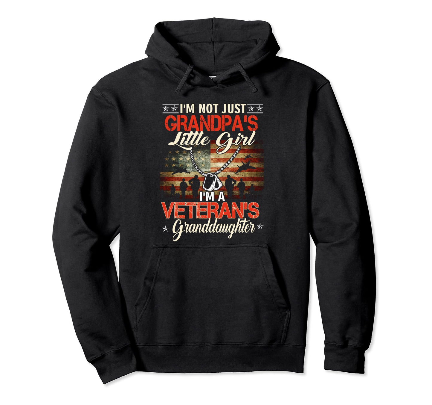 Not Just Grandpas Little Im Veterans Hoodie - Graphic Print Unisex - T-Shirt, Sweatshirt, Hoodie