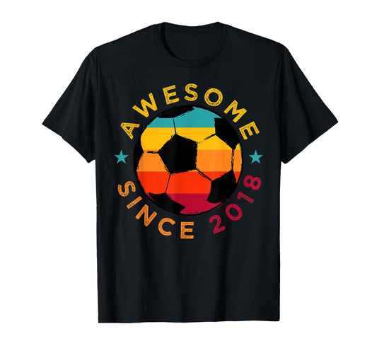Awesome Since 2018 Soccer Birthday Party T-Shirt - Unique Graphic Unisex - T-Shirt, Sweatshirt, Hoodie