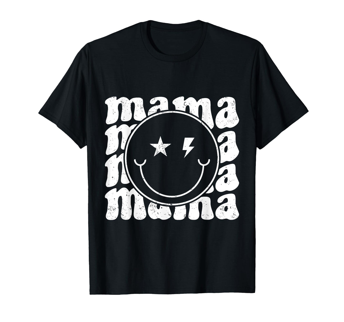 Happy Face Mama Groovy Trendy New Mom T-Shirt - Fun Novelty Design Unisex - T-Shirt, Sweatshirt, Hoodie