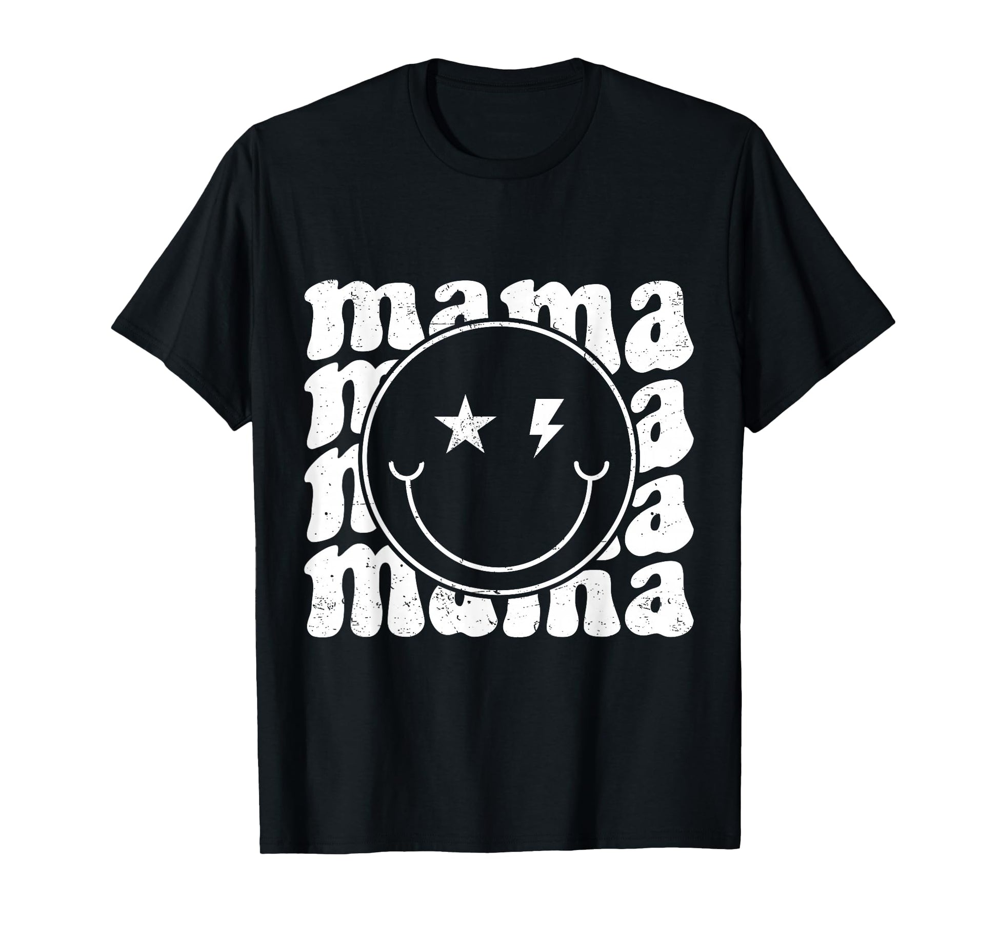 Happy Face Mama Groovy Trendy New Mom T-Shirt - Fun Novelty Design Unisex - T-Shirt, Sweatshirt, Hoodie