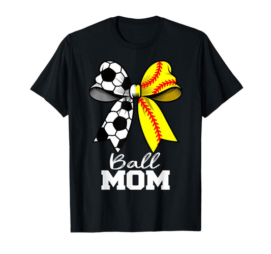 Ball Mom Soccer Softball Mom Coquette T-Shirt - Custom Art Print Men Women - T-Shirt, Sweatshirt, Hoodie