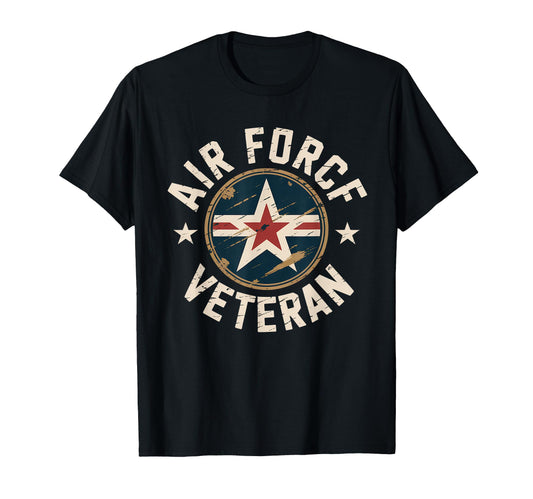 Air Force Veteran Us American Flag T-Shirt - Custom Art Print Men Women - T-Shirt, Sweatshirt, Hoodie