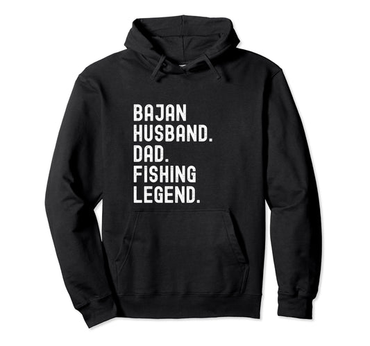 Bajan Husband Dad Fishing Legend Barbados Hoodie - Graphic Print Men Women - T-Shirt, Sweatshirt, Hoodie