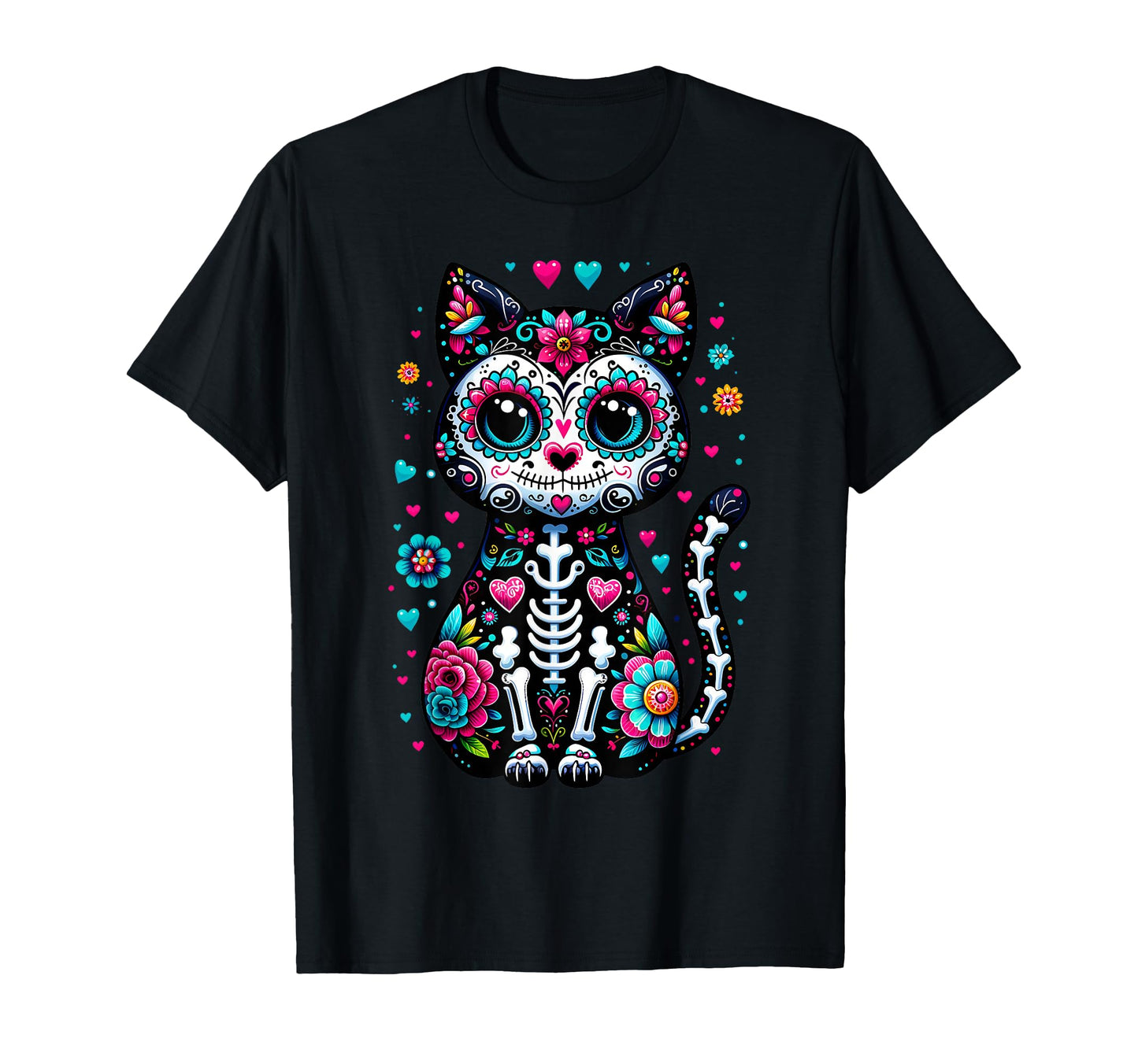 Dia De Los Muertos Cinco De Mayo Cat T-Shirt - Aesthetic Graphic Men Women - T-Shirt, Sweatshirt, Hoodie