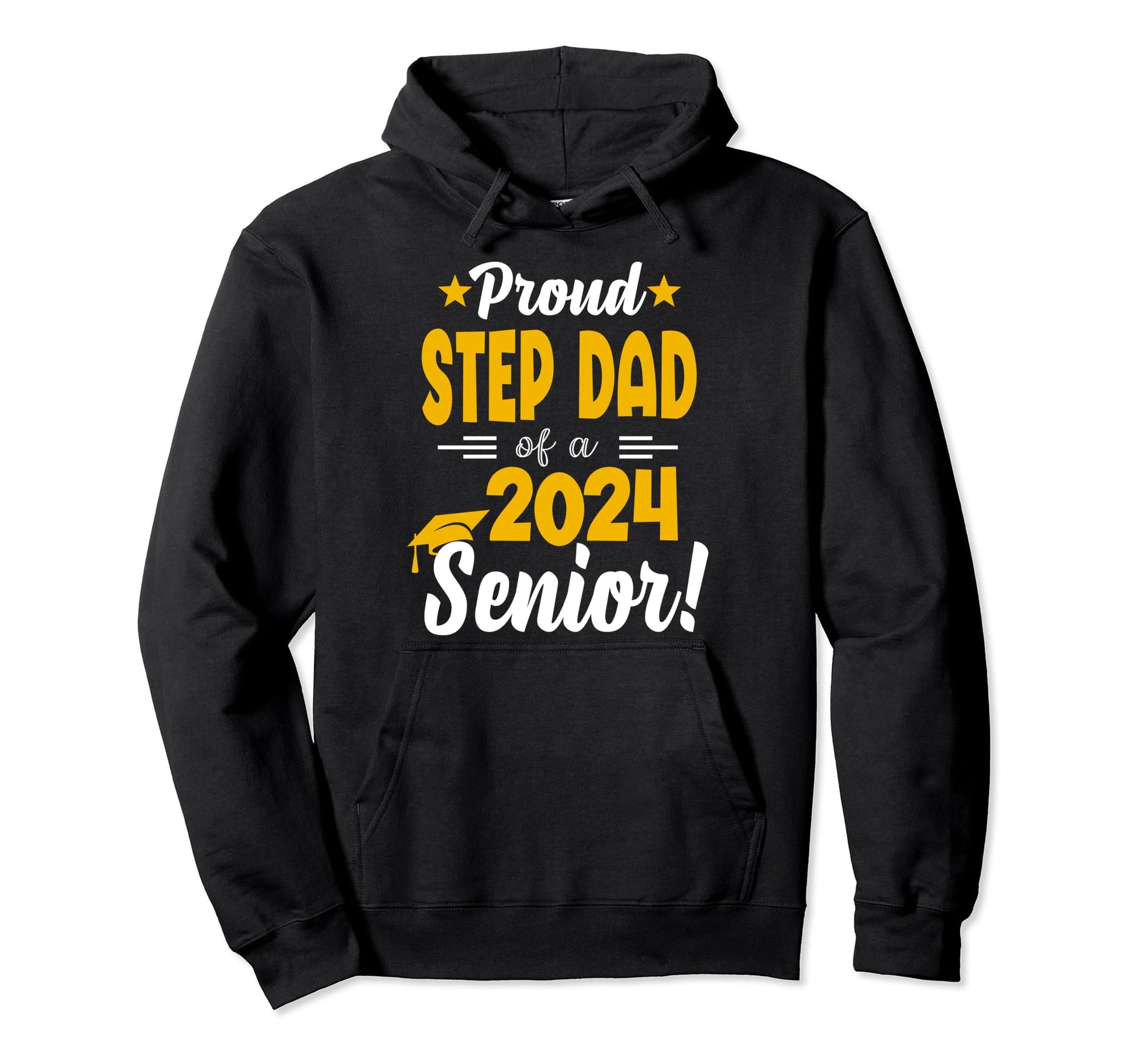 Proud Step Dad 2024 Graduate Sunflower Hoodie - Unique Graphic for Adults - T-Shirt, Sweatshirt, Hoodie