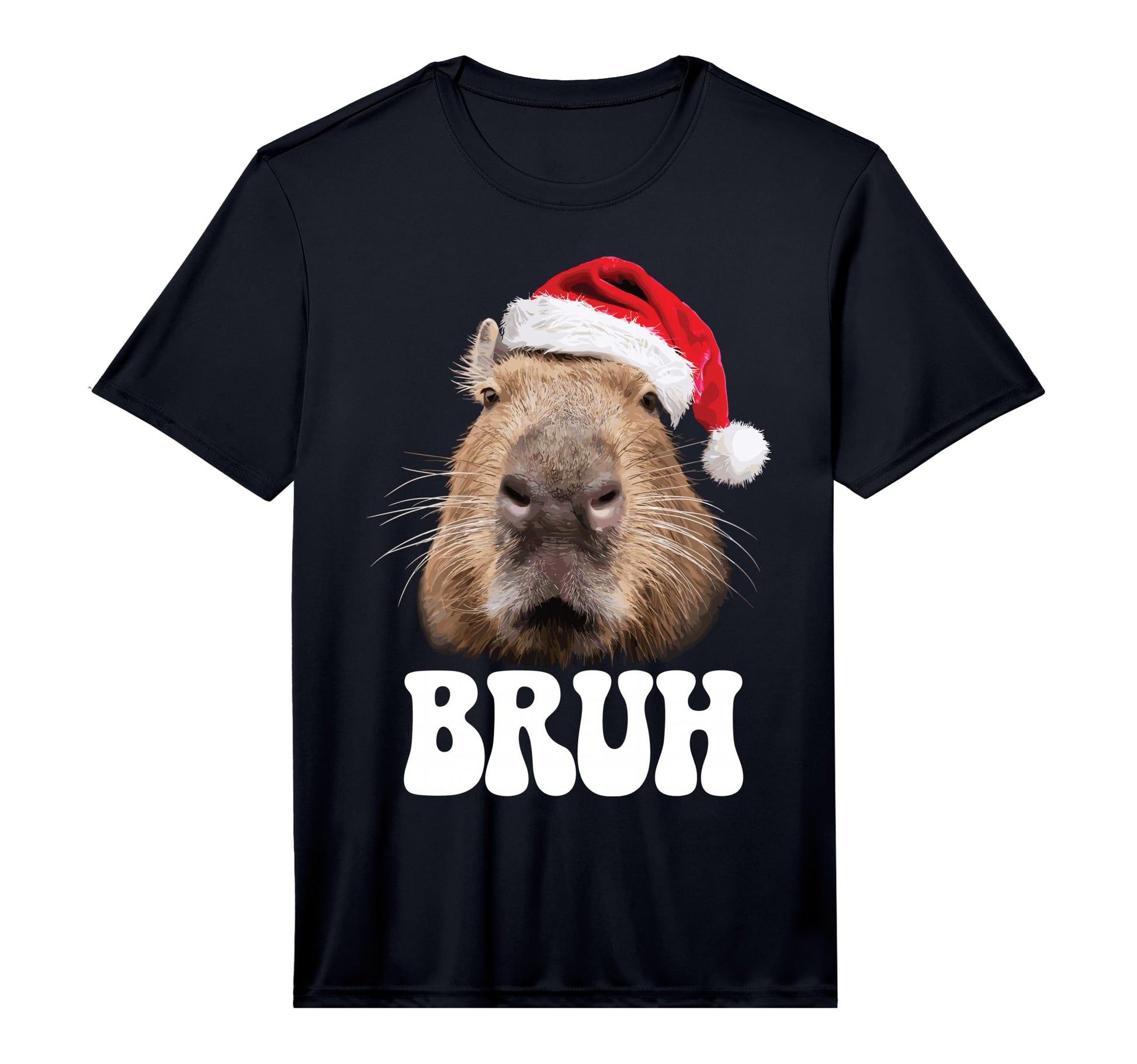 Capybara Bruh Funny Santa Hat T-Shirt - Fun Novelty Design Men Women - T-Shirt, Sweatshirt, Hoodie