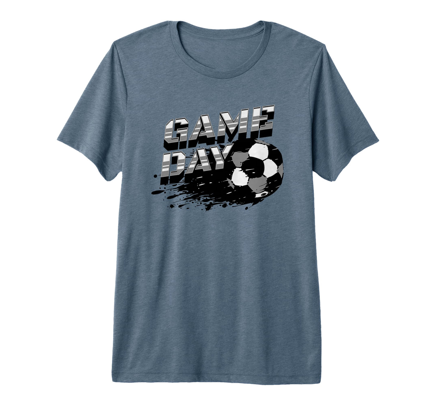 Soccer Game Day Splatter Black Gray T-Shirt - Novelty Apparel Unisex - T-Shirt, Sweatshirt, Hoodie