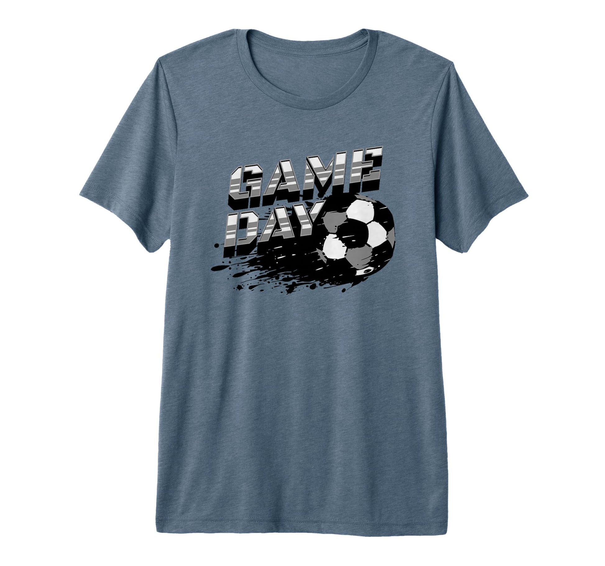 Soccer Game Day Splatter Black Gray T-Shirt - Novelty Apparel Unisex - T-Shirt, Sweatshirt, Hoodie
