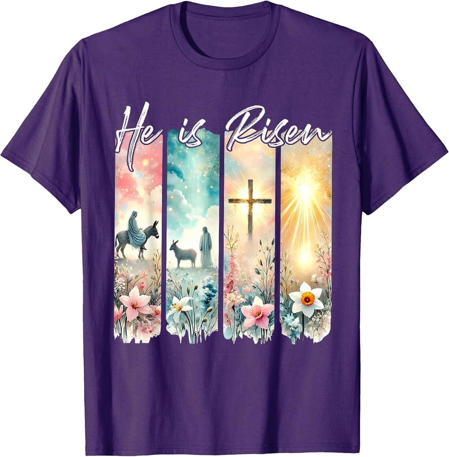He Has Risen Wildflower Easter Day Boho Christian Unisex T-shirt, Sweatshirt, Hoodie, Long Sleeve Tee - T-Shirt, Sweatshirt, Hoodie