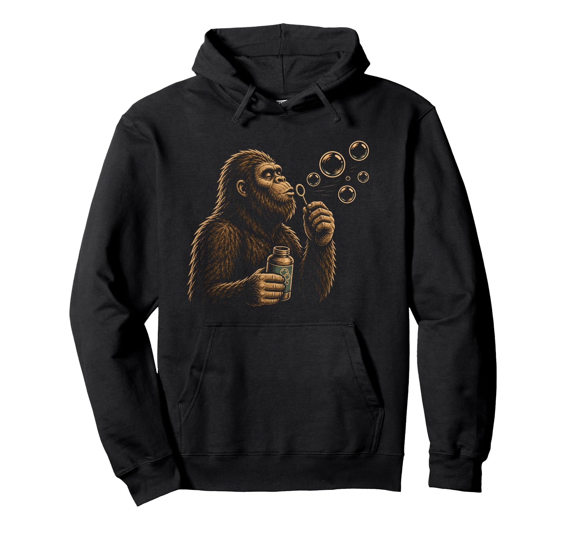 Bigfoot Blowing Dandelion Funny Hoodie - Custom Art Print for Adults - T-Shirt, Sweatshirt, Hoodie
