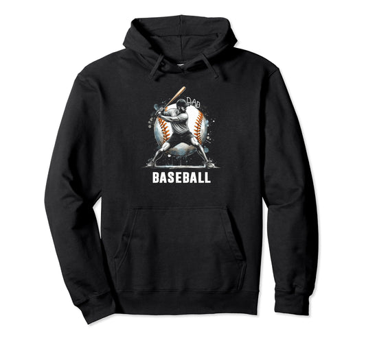 Baseball Dad Fathers Day Hoodie - Trendy Graphic for Adults - T-Shirt, Sweatshirt, Hoodie