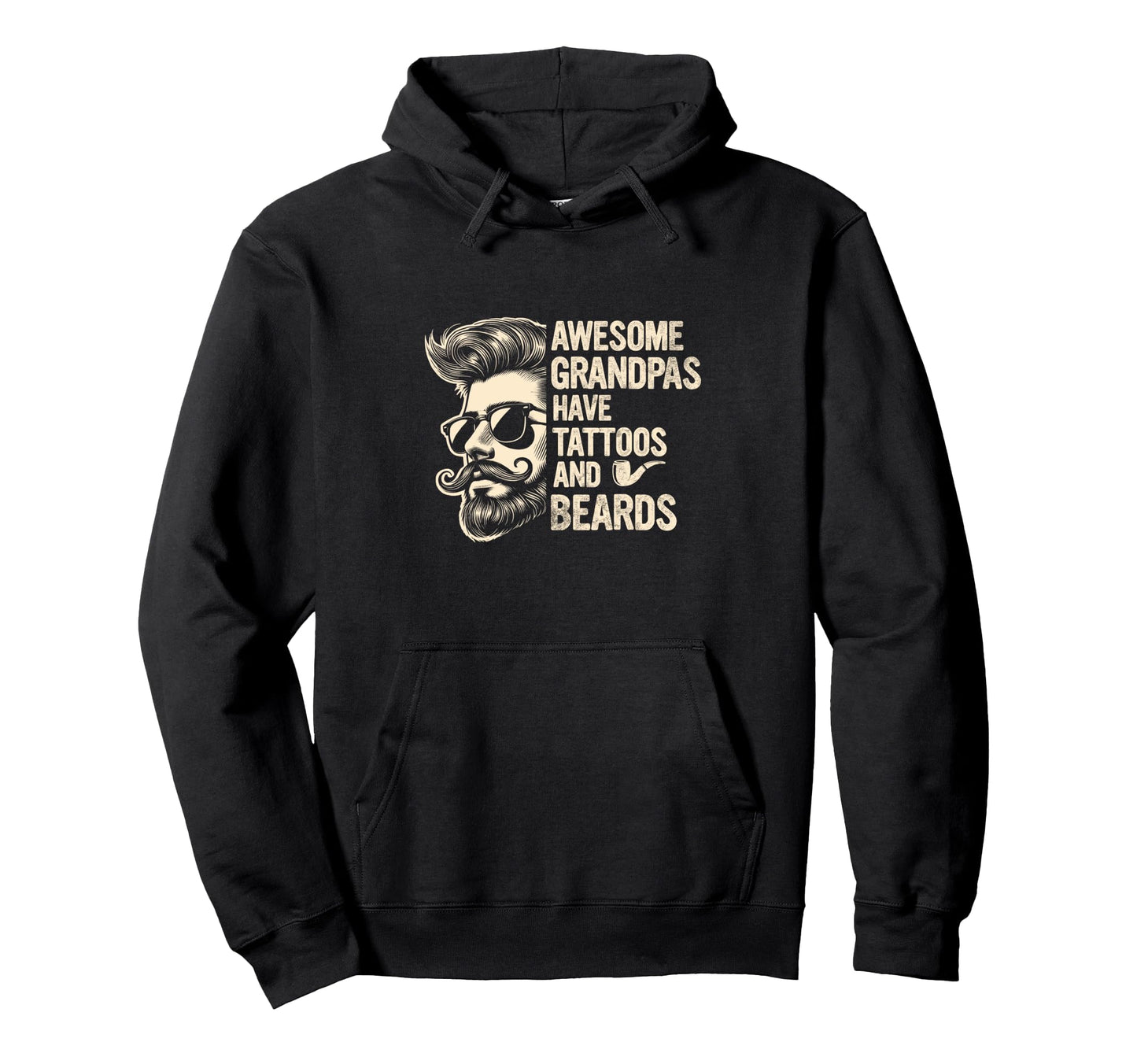 Bearded Grandpa Papa Awesome Hoodie - Aesthetic Graphic for Adults - T-Shirt, Sweatshirt, Hoodie