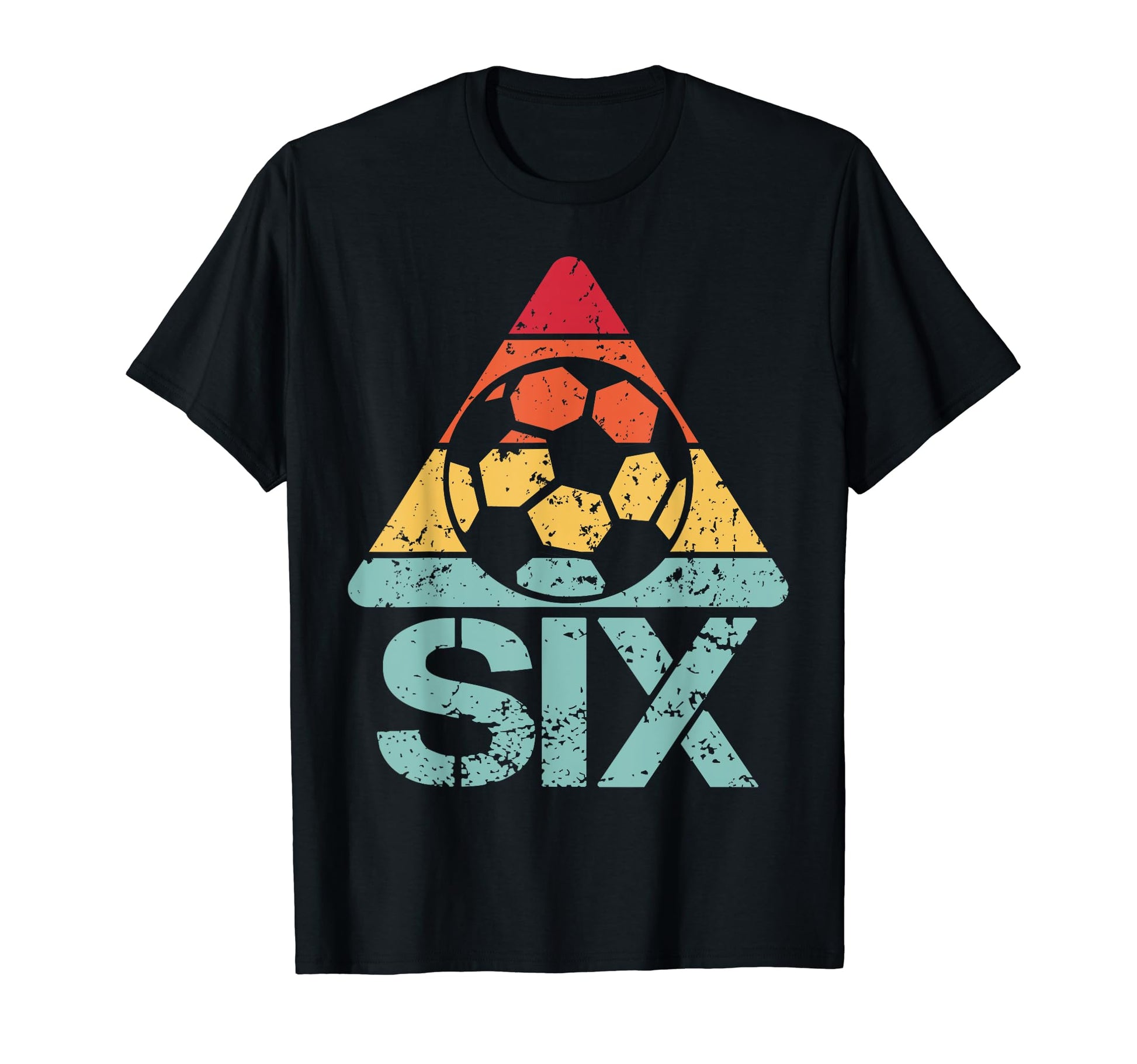 Six Birthday Soccer 6Th 6 Year Old Soccer T-Shirt - Custom Art Print Unisex - T-Shirt, Sweatshirt, Hoodie