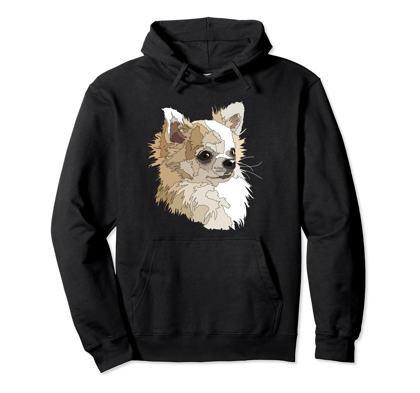 Long Haired Chihuahua Chiwawa Long Hoodie - Minimalist Print Men Women - T-Shirt, Sweatshirt, Hoodie