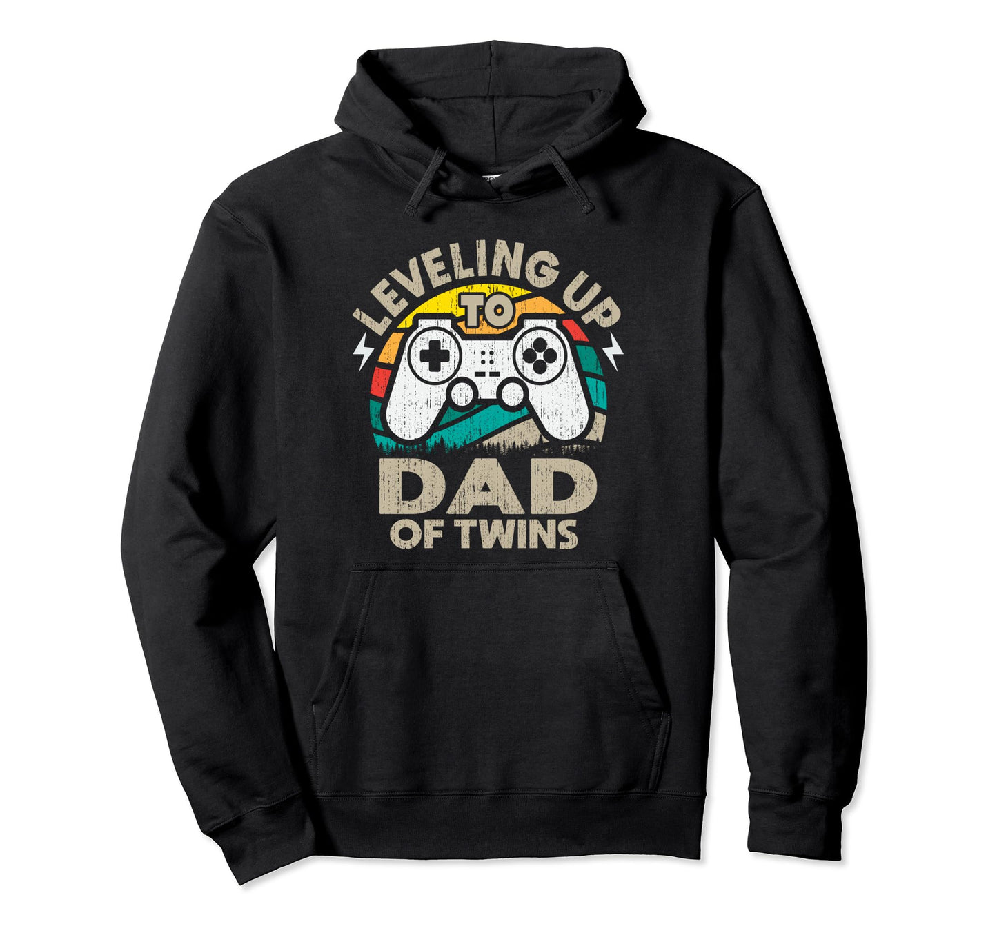 Leveling Up To Dad Twins Gamer Hoodie - Fun Novelty Design Men Women - T-Shirt, Sweatshirt, Hoodie