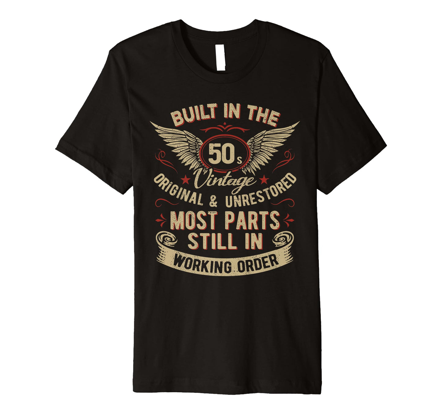1950S Built 50S Fifties Funny Birthday T-Shirt - Graphic Print Men Women - T-Shirt, Sweatshirt, Hoodie