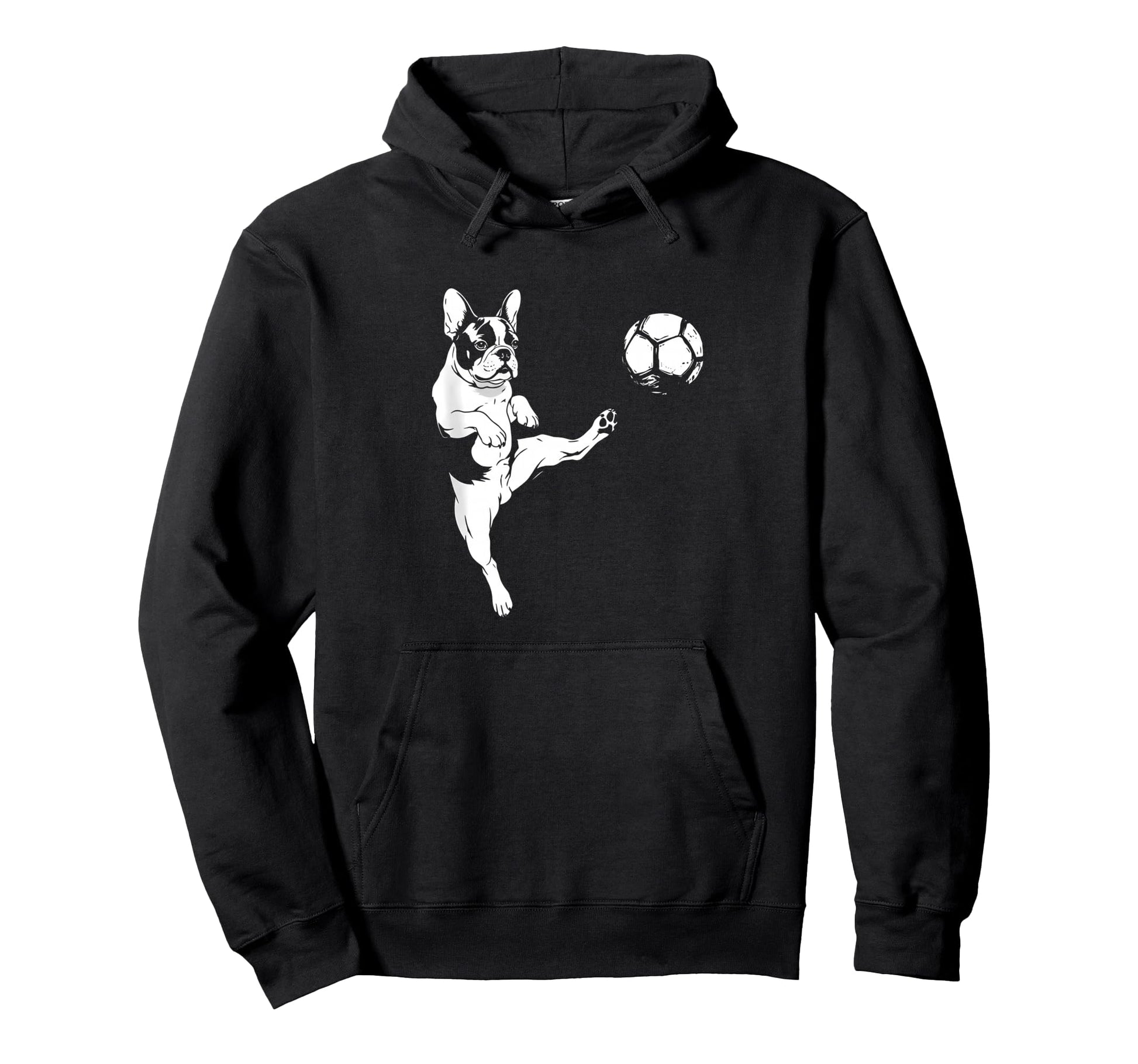 French Bulldog Soccer Player Funny Hoodie - Casual Everyday Wear Men Women - T-Shirt, Sweatshirt, Hoodie