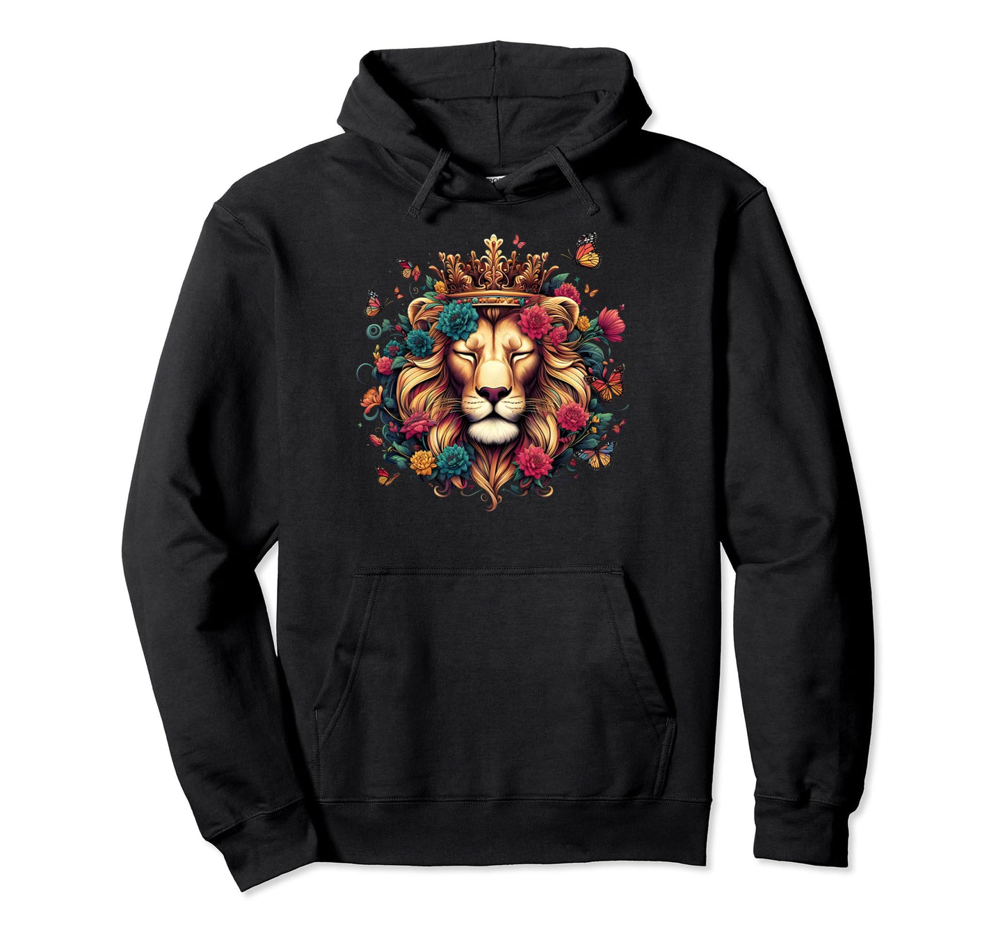 Floral Lion Lion Moms Dads Hoodie - Graphic Print for Adults - T-Shirt, Sweatshirt, Hoodie