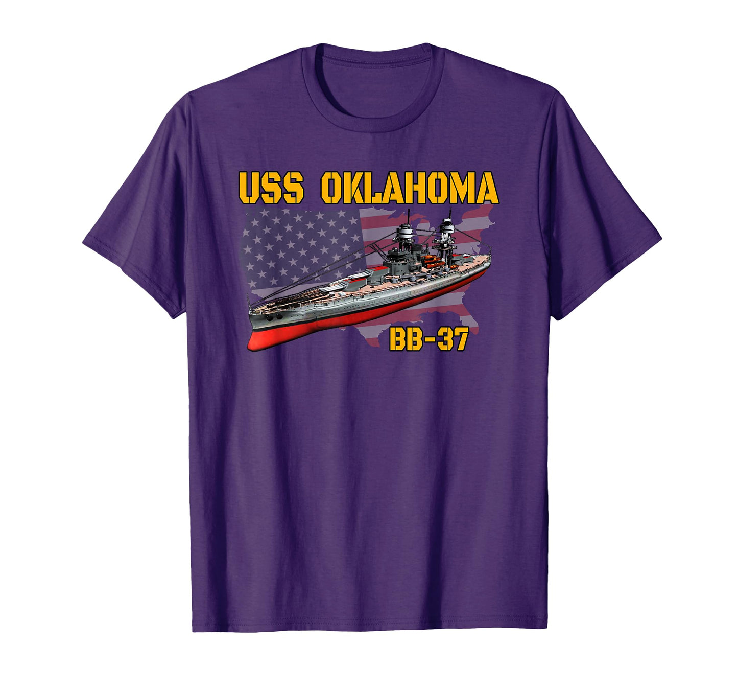 Ww2 Ww1 Warship Uss Oklahoma Bb 37 T-Shirt - Custom Art Print for Adults - T-Shirt, Sweatshirt, Hoodie