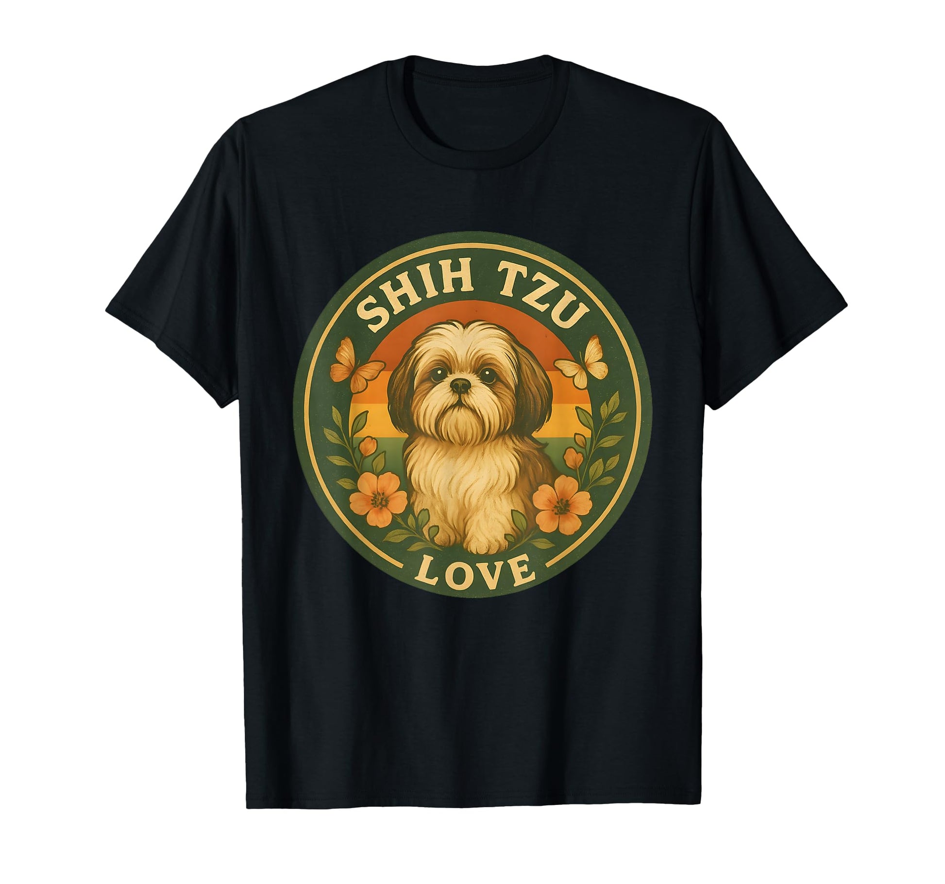 Floral Shih Tzu Mom Dad Dog T-Shirt - Aesthetic Graphic Men Women - T-Shirt, Sweatshirt, Hoodie