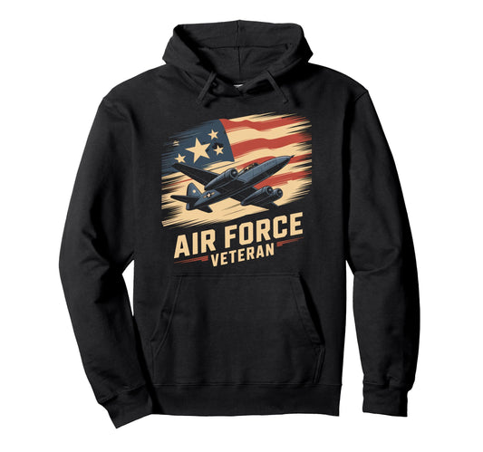 Air Force Veteran Us American Flag Dad Hoodie - Graphic Print Men Women - T-Shirt, Sweatshirt, Hoodie