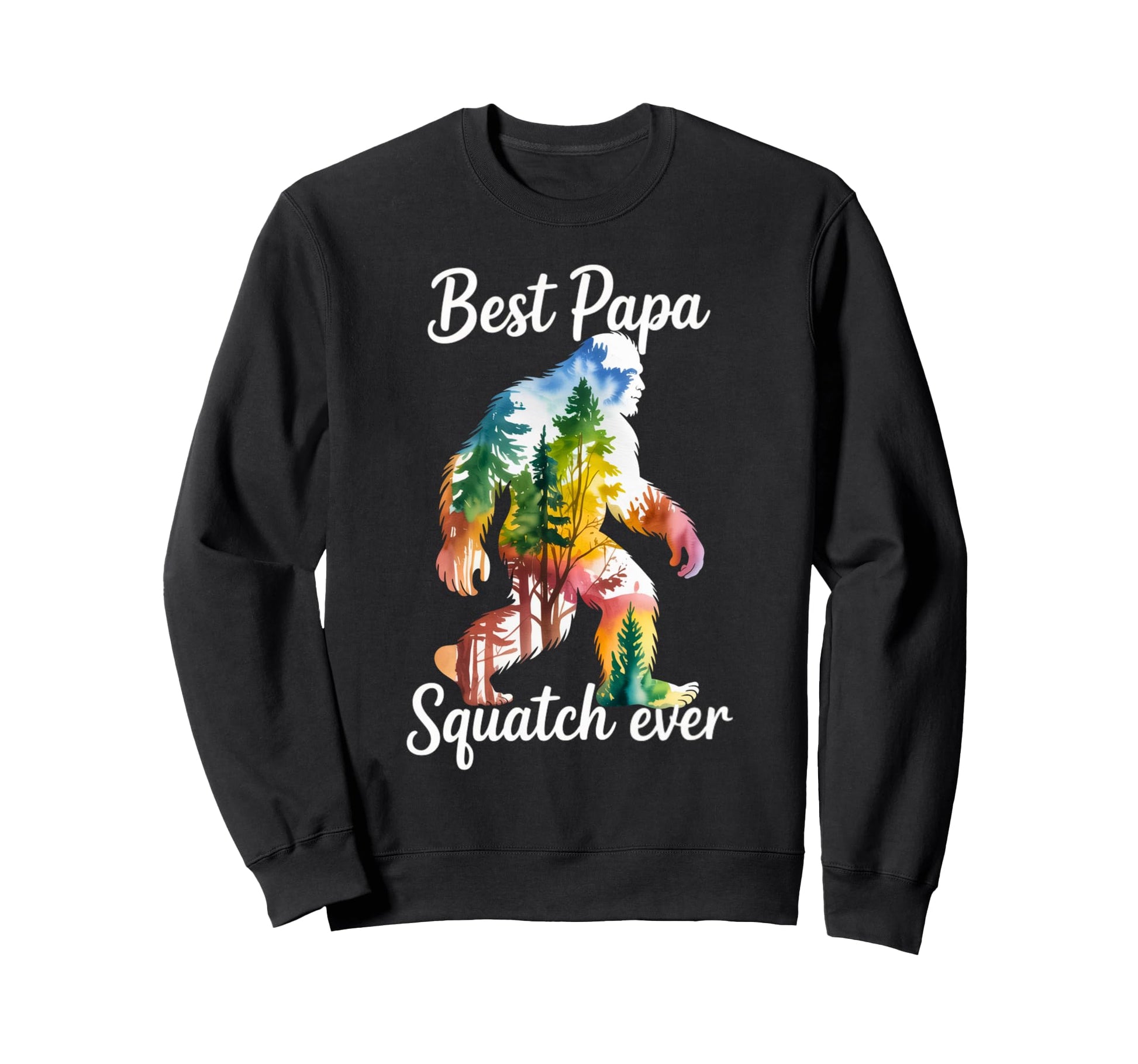 Bigfoot Dad Watercolor Best Papa Sweatshirt - Casual Everyday Wear Unisex - T-Shirt, Sweatshirt, Hoodie