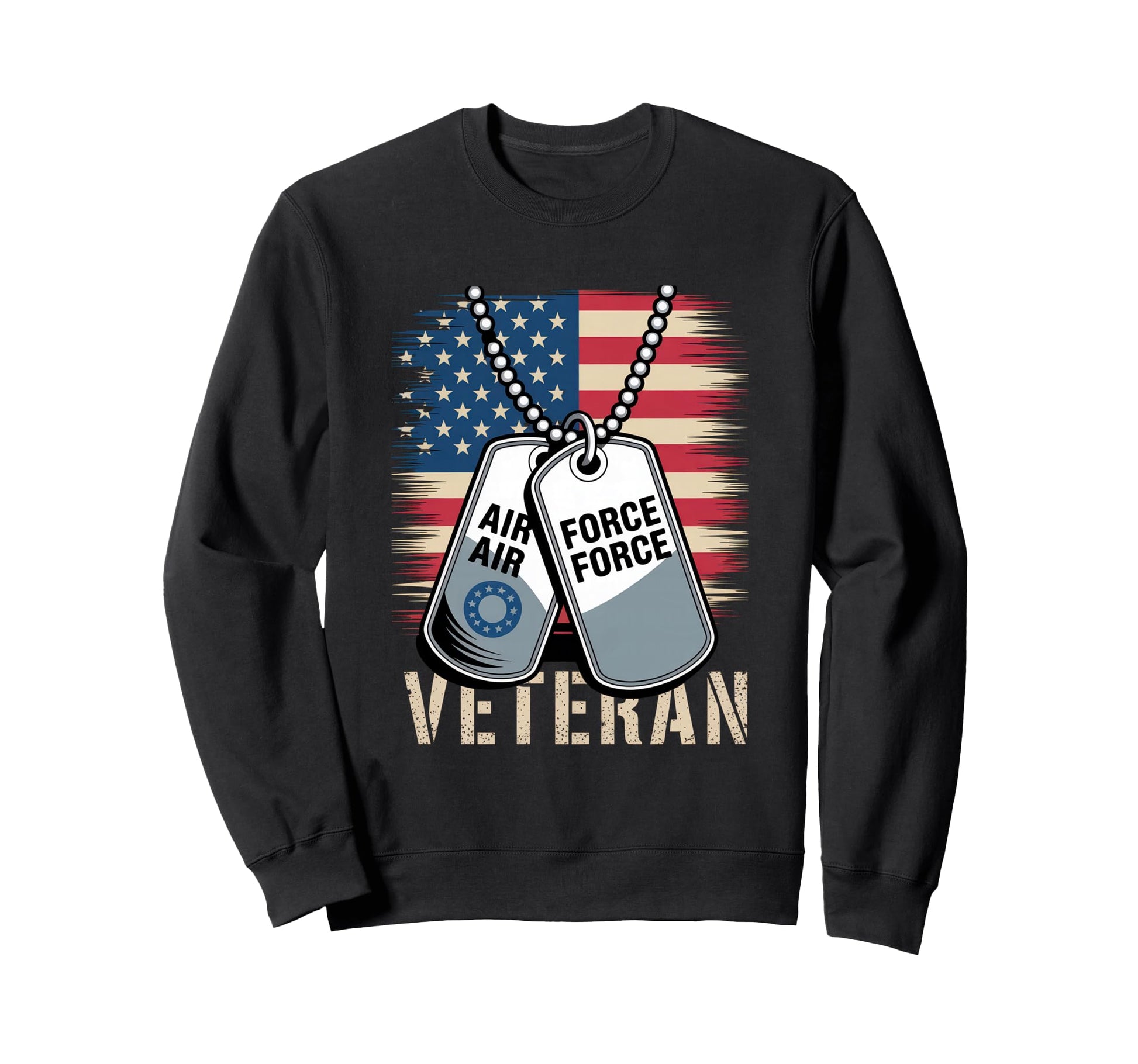 Air Force Veteran Us American Flag Dad Sweatshirt - Novelty Apparel Unisex - T-Shirt, Sweatshirt, Hoodie